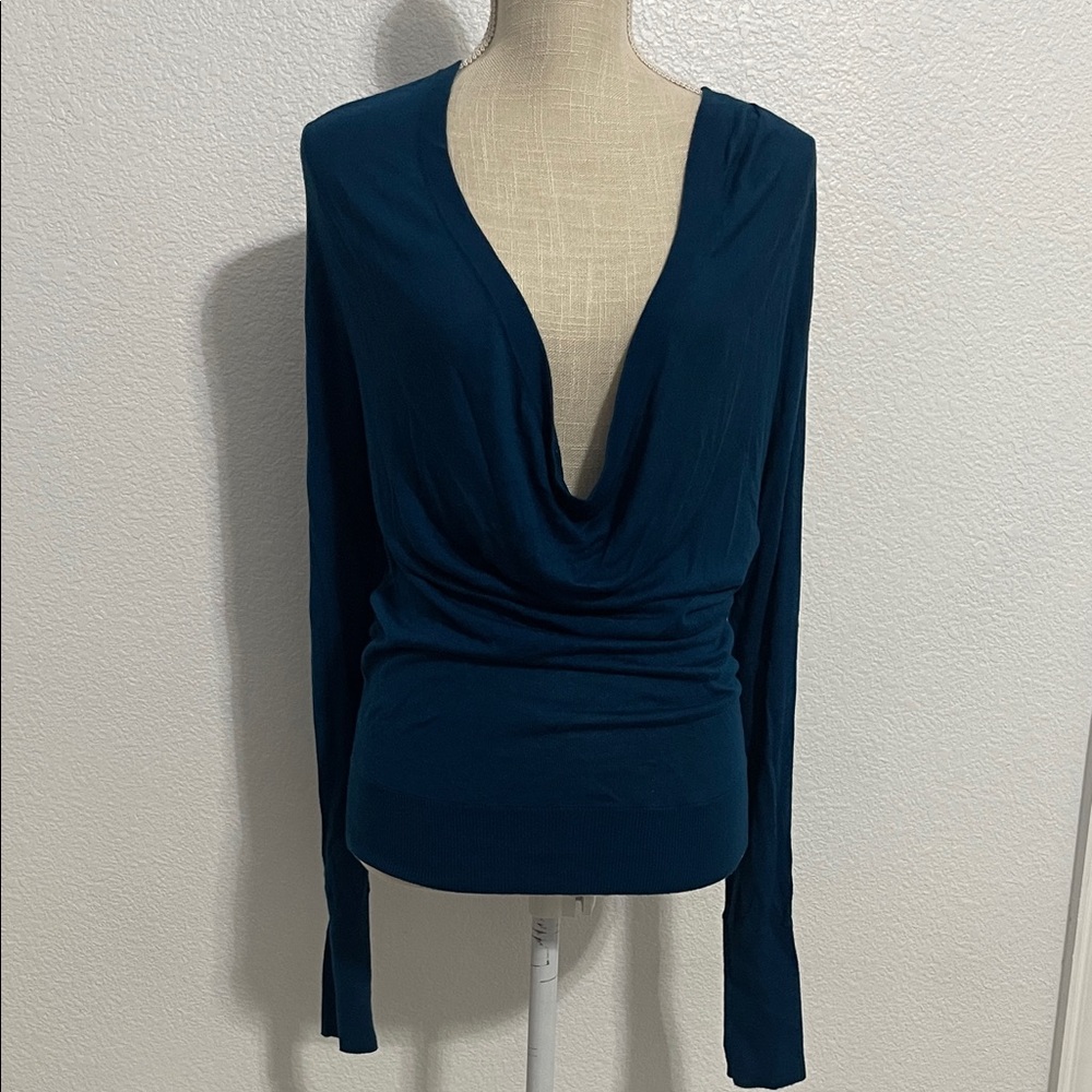 Express Deep Teal Cowl Neck Sweater